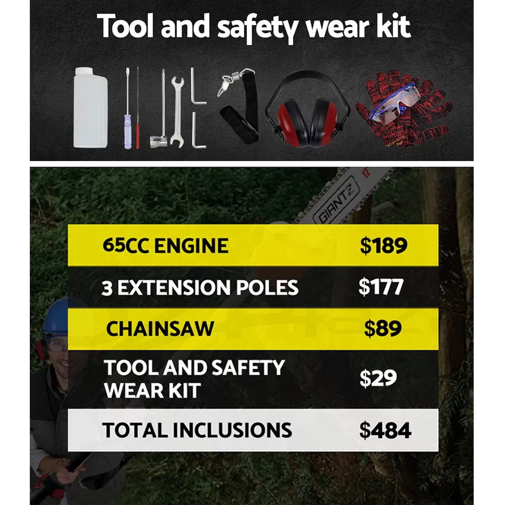 Tree Care Pole Chainsaw and Brushcutter - 65CC 6 Tree Care Pole Chainsaw and Brushcutter - 65CC - Image 6
