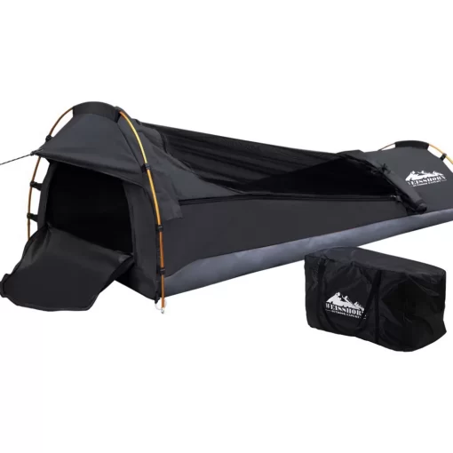 Weisshorn's Single Grey Biker Swag in Ripstop Canvas for Camping.