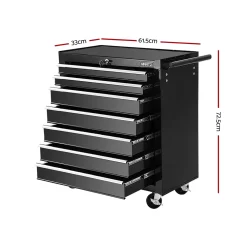 Alternative view of Giantz Black Garage Tool Chest Trolley Box.