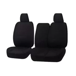 Black Seat Covers for Hyundai iLoad Single and Crew Cab Vans with Fold Down Armrest.