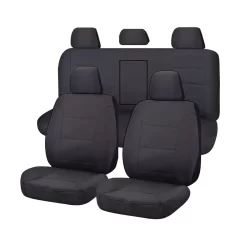 Charcoal Seat Covers for Mitsubishi Triton Dual Cab Utility.