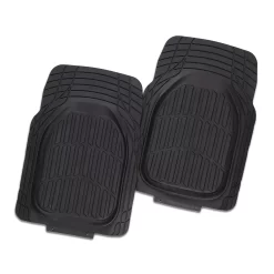 CMT TUFF Black Rubber Car Mats - Durable & 2 Piece