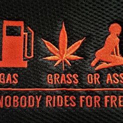 Alternative view of Universal 60/25 Airbag Front Seat Cover Nobody Rides For Free - Red