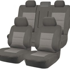 Grey Seat Covers for Toyota Hiace LWB Crew Van.