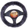 Charcoal Sheepskin Steering Wheel Cover