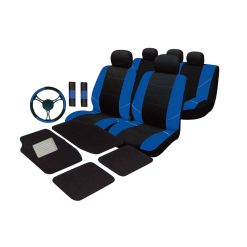 Value-packed bundle of blue car accessories.
