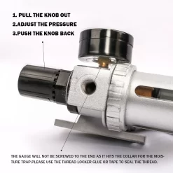 Alternative view of X-BULLAir Compressor Oil Moisture Water Filter Regulator Separator Mount fitting