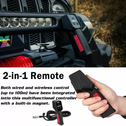 Alternative view of 12V Electric Winch with Synthetic Rope, Wireless Remote - 14500LB