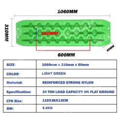 Alternative view of Green 10T 4WD Gen 3.0 Recovery Tracks - 2 Pairs