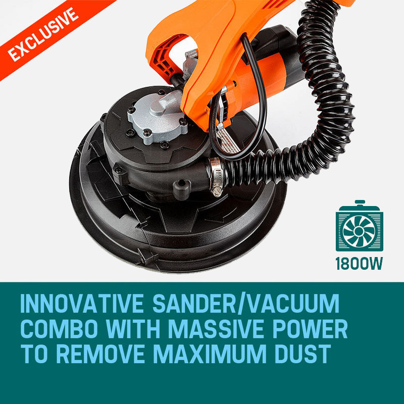UNIMAC 1800W Drywall Sander Plaster Wall Gyprock Automatic Vacuum