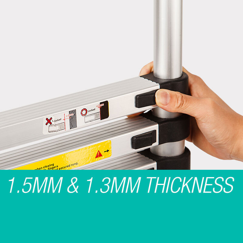 Bullet 2m Telescopic Aluminium Ladder Alloy Extension Extendable Steps 4 Bullet 2m Telescopic Aluminium Ladder Alloy Extension Extendable Steps - Image 4