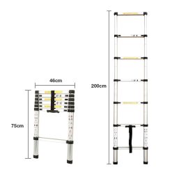 Bullet 2m Telescopic Aluminium Ladder Alloy Extension Extendable Steps 15 V219 LDRTELBULA20S LDRTELBULA20S 05