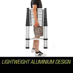 Alternative view of Bullet 3.8m Telescopic Aluminium Ladder Alloy Extension Extendable Steps Multi Portable