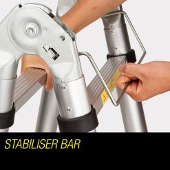 Bullet 4.4m Multipurpose Aluminium Telescopic Folding Ladder Alloy Extension Steps 16 V219 LDRTELBULA44A LDRTELBULA44A 07
