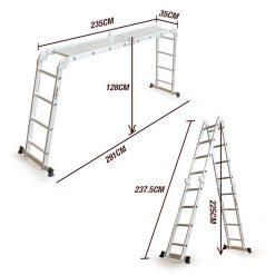 BULLET Pro 4.7m Multi-Purpose Ladder Aluminium Extension Folding Adjustable Step 15 V219 LDRTELBULA47M LDRTELBULA47M 05