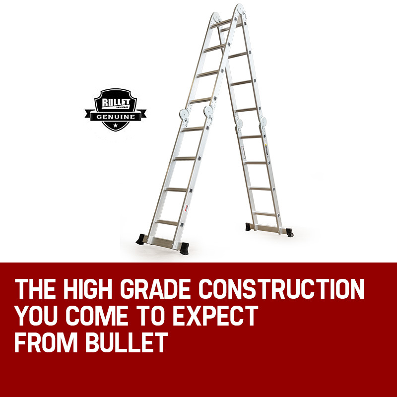 BULLET Pro 4.7m Multi-Purpose Ladder Aluminium Extension Folding Adjustable Step 7 BULLET Pro 4.7m Multi-Purpose Ladder Aluminium Extension Folding Adjustable Step - Image 7