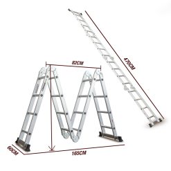 BULLET Pro 4.7m Multi-Purpose Ladder Aluminium Extension Folding Adjustable Step 19 V219 LDRTELBULA47M LDRTELBULA47M 09
