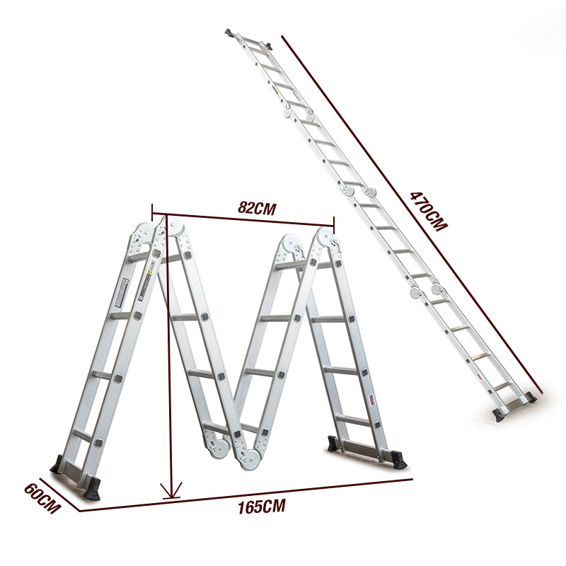BULLET Pro 4.7m Multi-Purpose Ladder Aluminium Extension Folding Adjustable Step 10 BULLET Pro 4.7m Multi-Purpose Ladder Aluminium Extension Folding Adjustable Step - Image 10