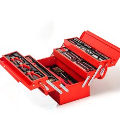 Metal Toolbox with 118 Essential Household Tools