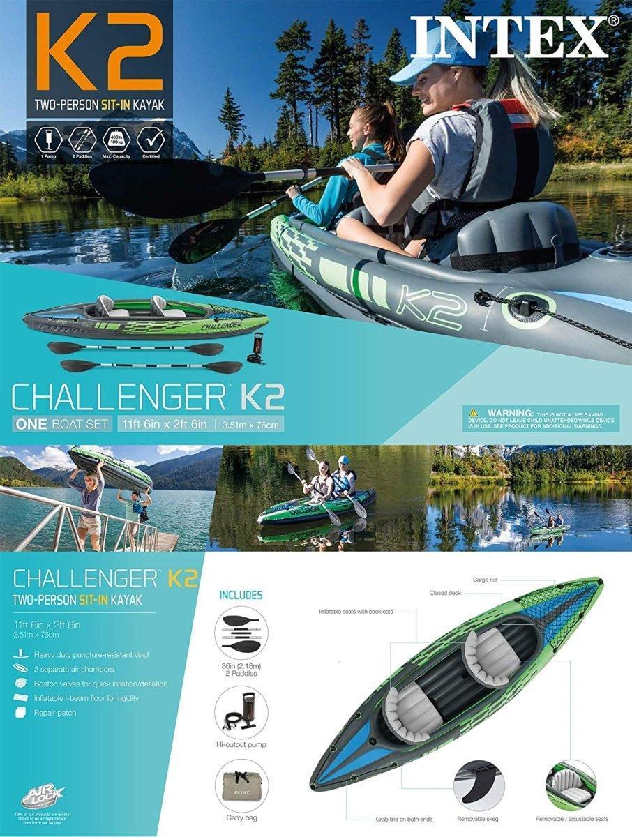 Intex K2 Challenger Double Kayak – Paddle Gear