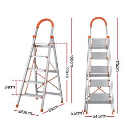 Alternative view of Giantz 5 Step Ladder Multi-Purpose Folding Aluminium Light Weight Non Slip Platform