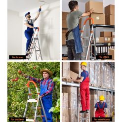 Giantz 6 Step Ladder Multi-Purpose Folding Aluminium Light Weight Non Slip Platform 13 LD H ALU 6STEP OS 64848 05