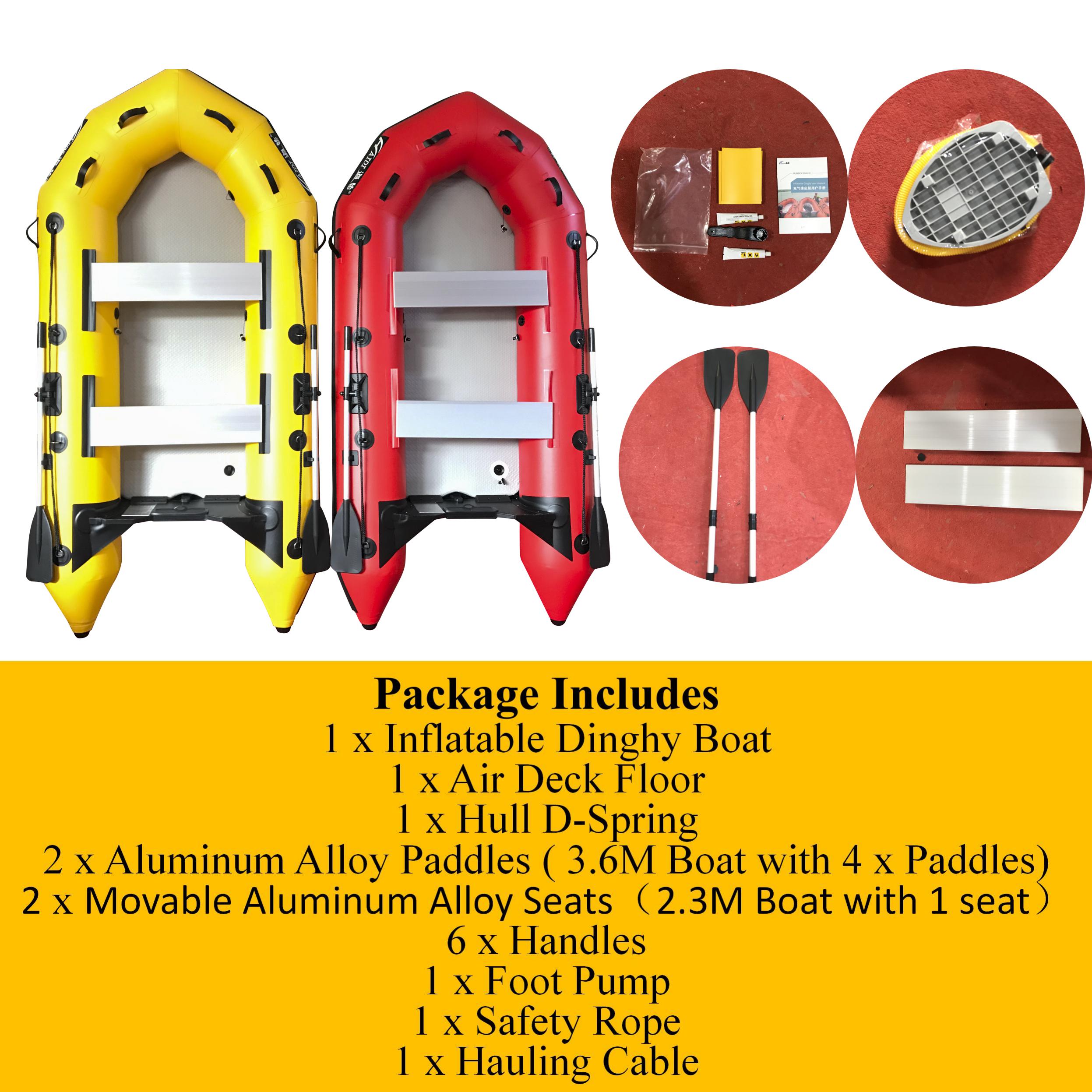 2.3m Inflatable Pontoon Rescue and Tender Boat in Yellow - Bugout Australia