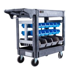 Mobile Parts Bin Utility Cart for Workshop Storage