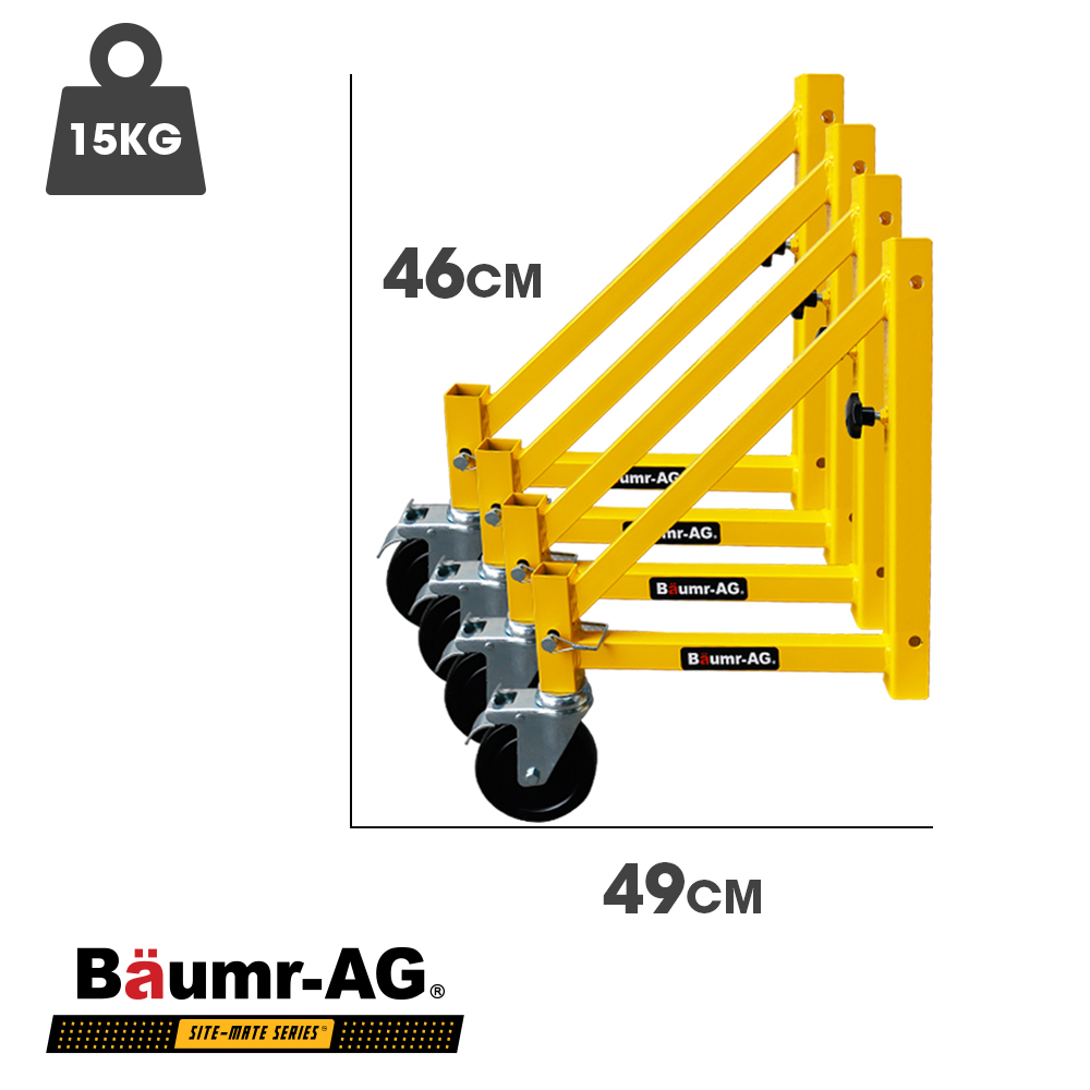 Baumr-AG Outrigger Wheel Set for Adjustable Mobile Scaffolding, 4pc 6 Baumr-AG Outrigger Wheel Set for Adjustable Mobile Scaffolding, 4pc - Image 6