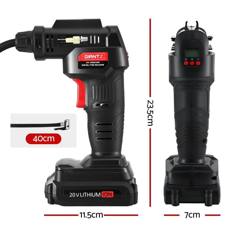 Giantz Cordless Tyre Inflator Portable Air Compressor Pump 20V 120PSI Digital LED 2 Giantz Cordless Tyre Inflator Portable Air Compressor Pump 20V 120PSI Digital LED - Image 2