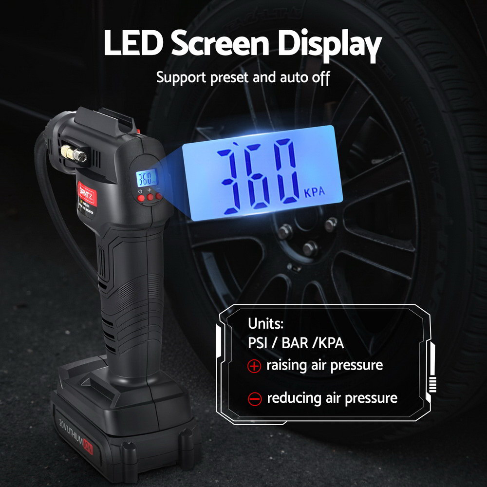 Giantz Cordless Tyre Inflator Portable Air Compressor Pump 20V 120PSI Digital LED 5 Giantz Cordless Tyre Inflator Portable Air Compressor Pump 20V 120PSI Digital LED - Image 5