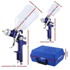 Giantz 2-Piece HVLP Spray Gun with Dual Nozzles 9 GSG 2SG BOX BL 190342 01