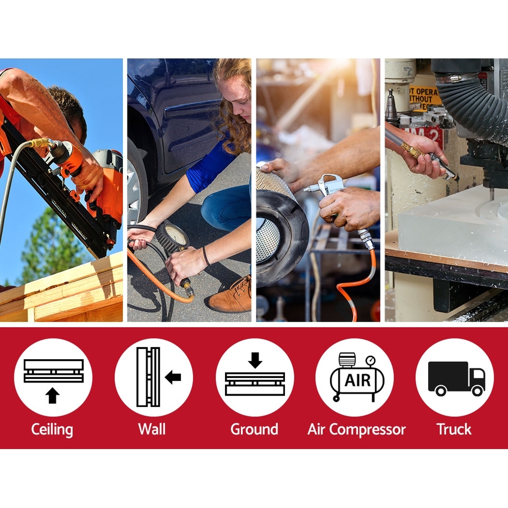 Giantz Air Hose Reel 20m Retractable Rewind Swivel Wall Mount Compressor Garage 12 Giantz Air Hose Reel 20m Retractable Rewind Swivel Wall Mount Compressor Garage - Image 12