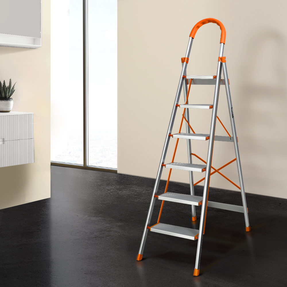 Giantz 6 Step Ladder Multi-Purpose Folding Aluminium Light Weight Non Slip Platform 8 Giantz 6 Step Ladder Multi-Purpose Folding Aluminium Light Weight Non Slip Platform - Image 8