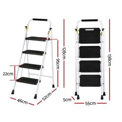 Alternative view of Giantz 4 Step Ladder Multi-Purpose Folding Steel Light Weight Platform