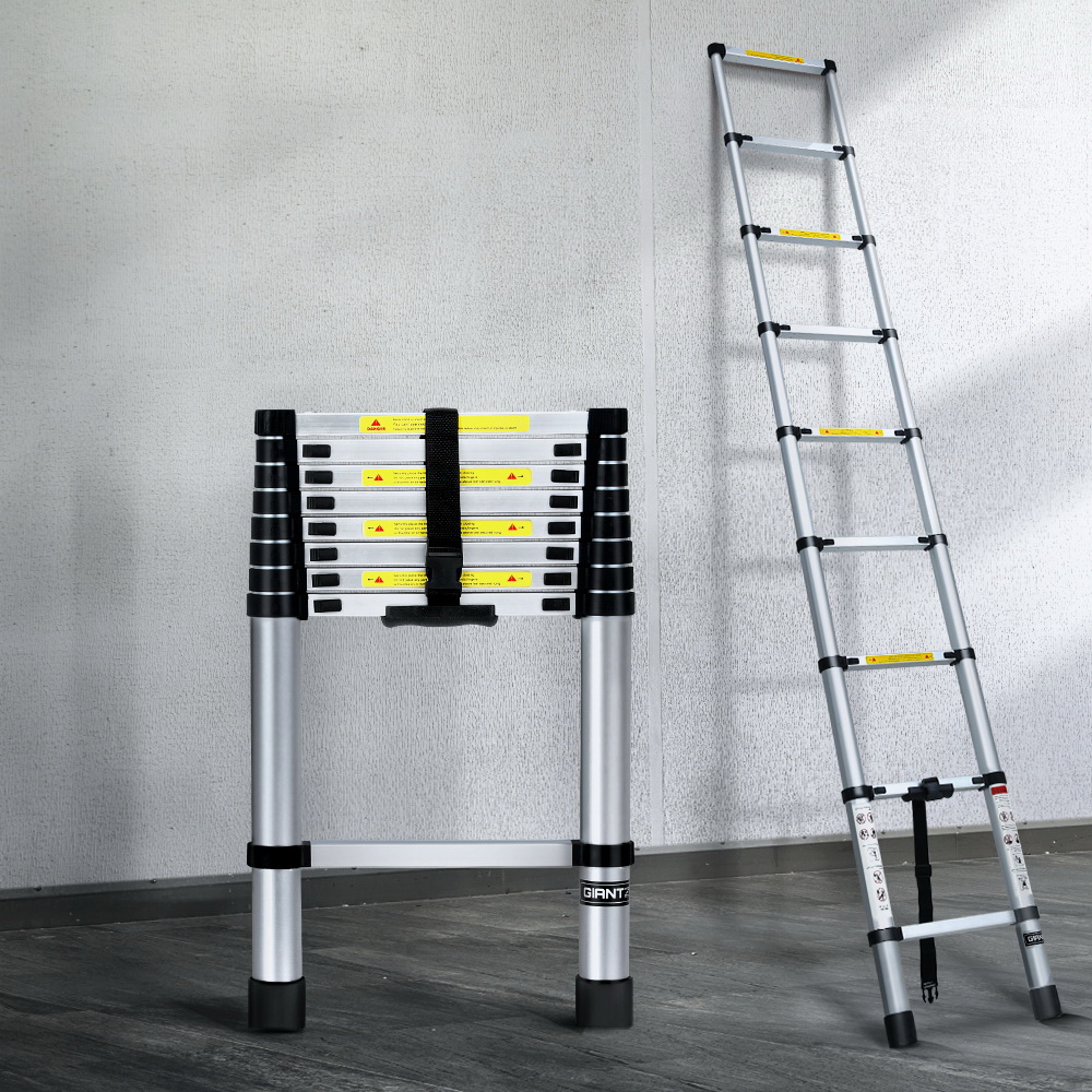 Giantz 2.6M Telescopic Ladder Aluminium Extension Extendable Steps Adjustable Height 8 Giantz 2.6M Telescopic Ladder Aluminium Extension Extendable Steps Adjustable Height - Image 8