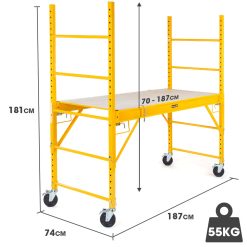 Alternative view of Baumr-AG Adjustable Mobile Scaffolding, 450kg Capacity, with Trapdoor Hatch