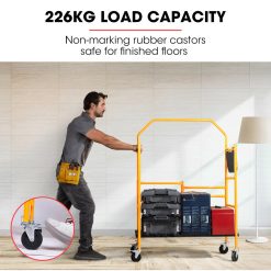 BAUMR-AG Mobile Scaffold Platform, 226kg Load, Steel Frame, Dual Height, Folding for easy Transport and Storage, Locking Castors, Tool Tray 15 V219 SCFMSCEQM10A 202508111521 04