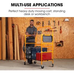 BAUMR-AG Mobile Scaffold Platform, 226kg Load, Steel Frame, Dual Height, Folding for easy Transport and Storage, Locking Castors, Tool Tray 19 V219 SCFMSCEQM10A 202508111521 08