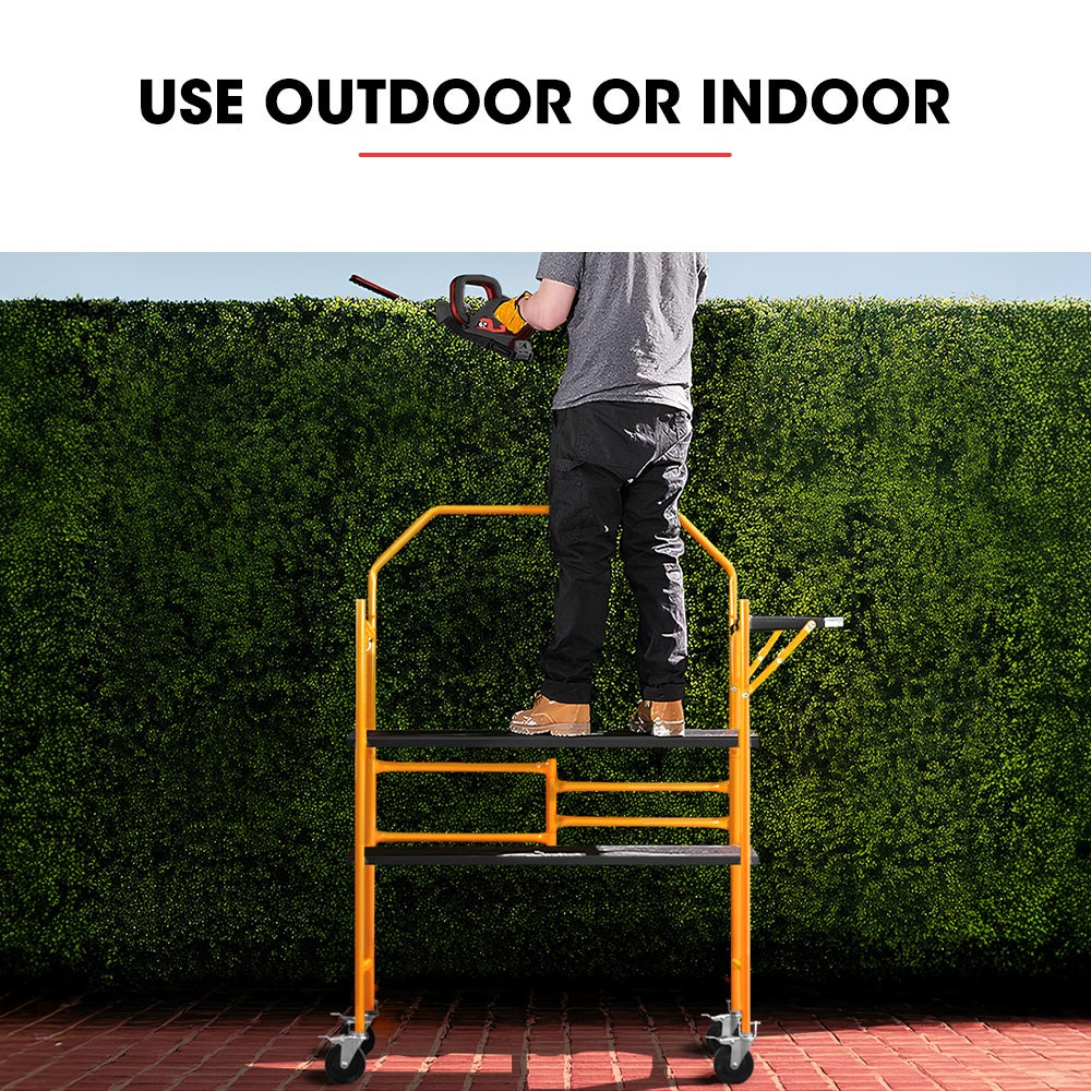 BAUMR-AG Mobile Scaffold Platform, 226kg Load, Steel Frame, Dual Height, Folding for easy Transport and Storage, Locking Castors, Tool Tray 10 BAUMR-AG Mobile Scaffold Platform, 226kg Load, Steel Frame, Dual Height, Folding for easy Transport and Storage, Locking Castors, Tool Tray - Image 10