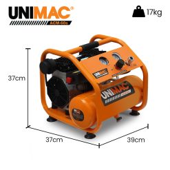 Alternative view of Unimac 1.5HP 6L Silent Oil-Free Portable Electric Air Compressor, for Airtools, Tyre Inflation