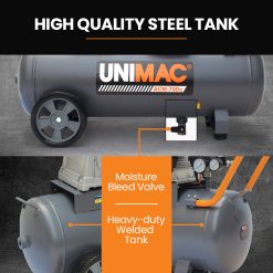 Unimac 70L Air Compressor 2.2kW 280L/min 116PSI 17 V219 TOLACMUM07BA 225430 07