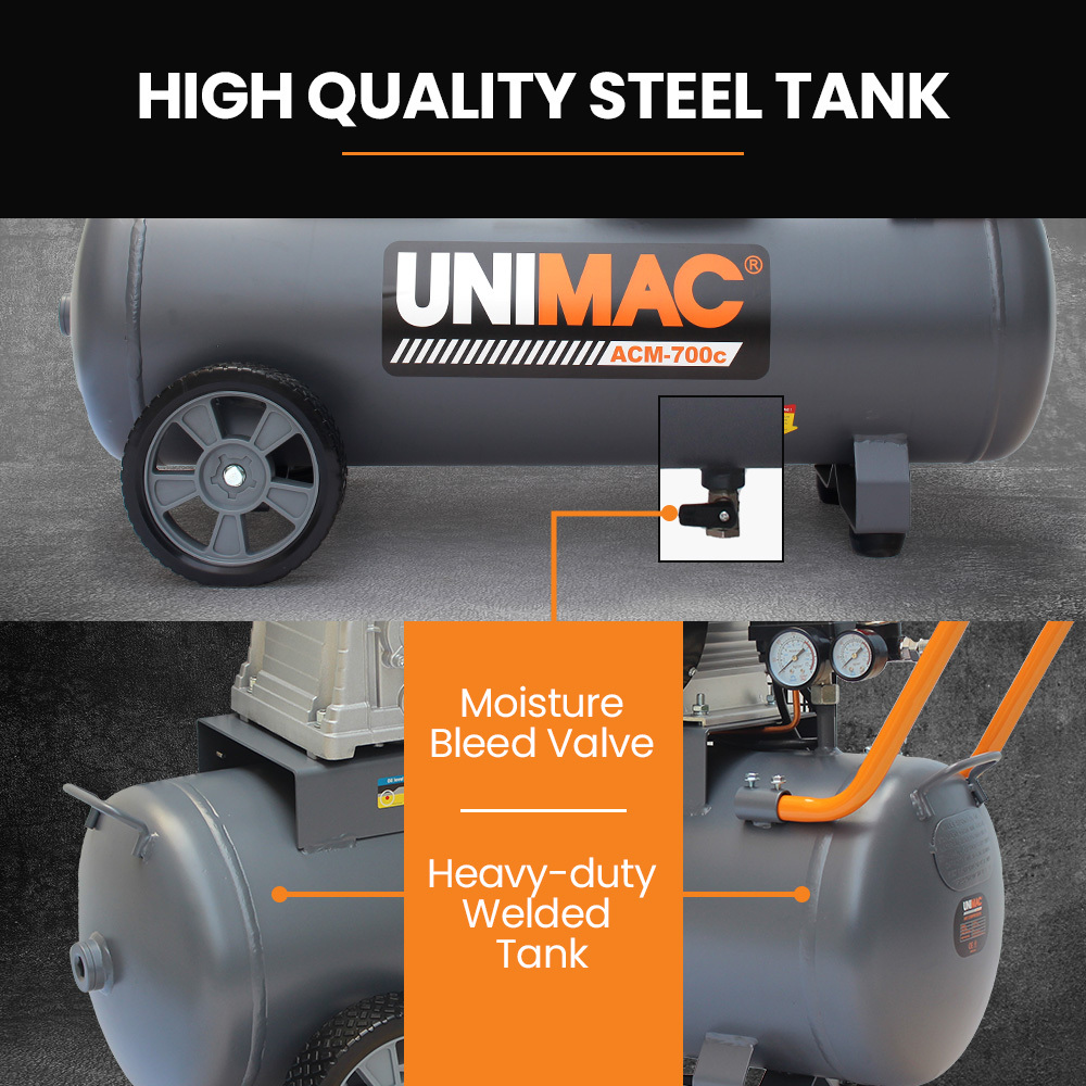 Unimac 70L Air Compressor 2.2kW 280L/min 116PSI 8 Unimac 70L Air Compressor 2.2kW 280L/min 116PSI - Image 8