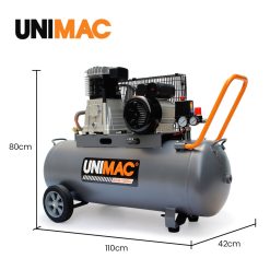 Alternative view of Unimac 100L Belt-Drive Air Compressor 2.6kW 370L/min