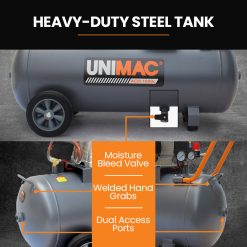 Unimac 100L Belt-Drive Air Compressor 2.6kW 370L/min 17 V219 TOLACMUM10BA 225434 07
