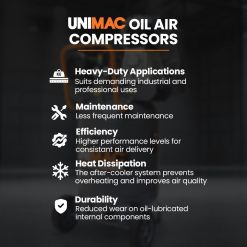 Alternative view of Unimac 100L Industrial Air Compressor 2.6kW 370L/min
