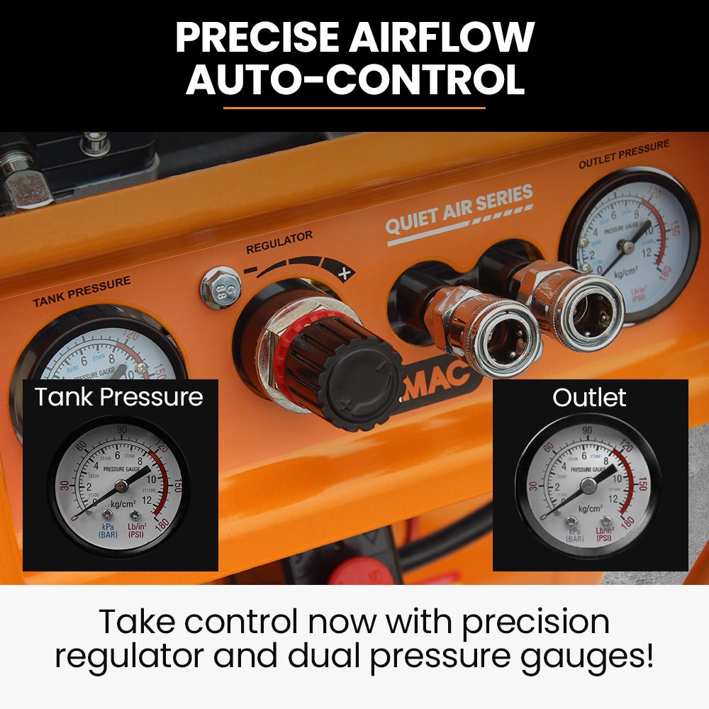 Unimac 16L Oil-Free Air Compressor 116PSI with Wheels 4 Unimac 16L Oil-Free Air Compressor 116PSI with Wheels - Image 4