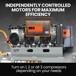 UNIMAC 100L 4.5HP Silent Oil-Free Air Compressor, with Twin Nitto Outlets, 15A Plug 14 V219 TOLACMUM1M0FA 202507071130 03
