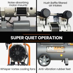 UNIMAC 40L Oil-Free Electric Air Compressor 2.0HP 10 V219 TOLACMUM4C0FA 74348 02