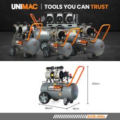 UNIMAC 40L Oil-Free Electric Air Compressor 2.0HP 12 V219 TOLACMUM4C0FA 74348 05